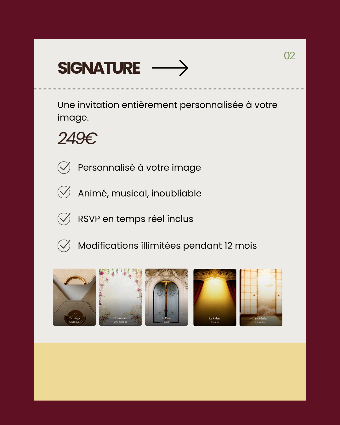 Configurateur Signature avec aperçu iPhone